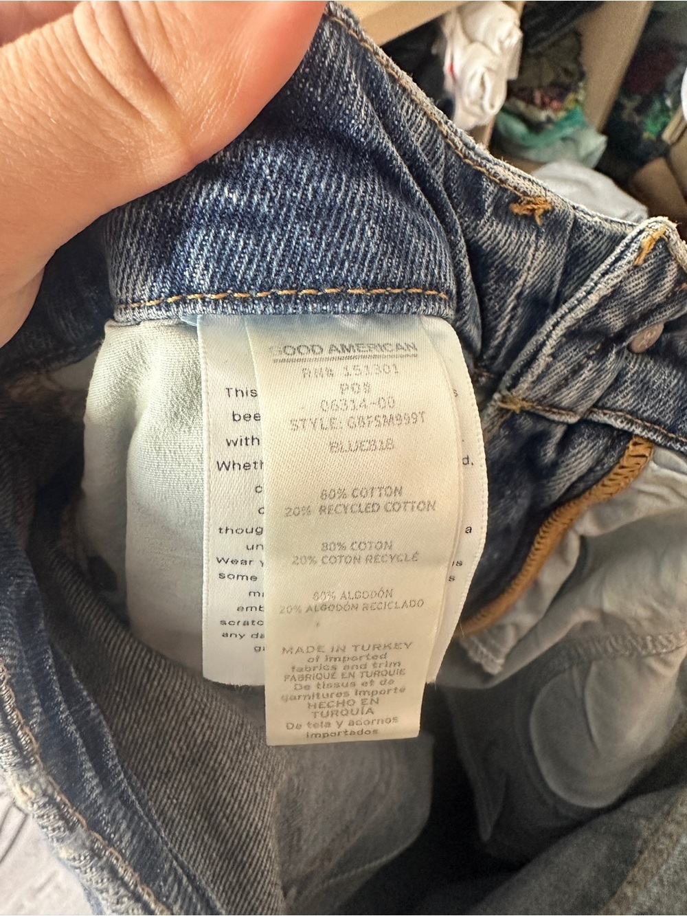 NWT Good American Good Boy Side Frayed Straight Leg Pants sz 8 - Picture 4 of 5